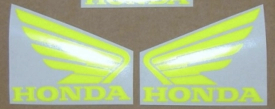 Honda Wings Logo / Aufkleber 85 x 70 mm Neongelb